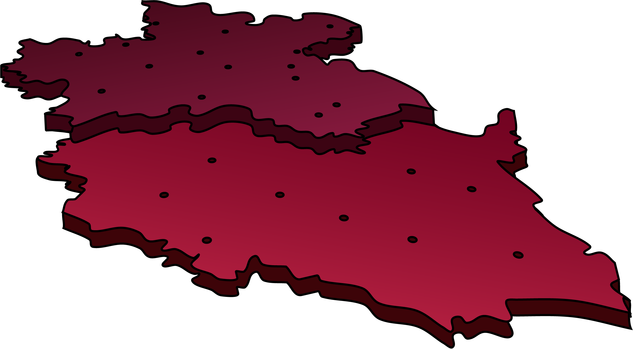 Stylizovaná 3D mapa Česka
